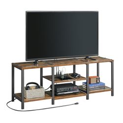 TV Stand with Charging Station for TVs up to 65” NEW!!