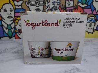 Yogurtland Looney Tunes Collectible Bowls Set of 2 Warner Bros 2013 New Unused