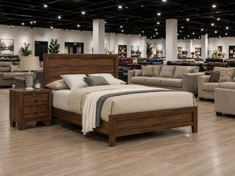 Queen bed and night stand
