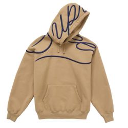 Supreme Shoulder Script Hoodie Tan