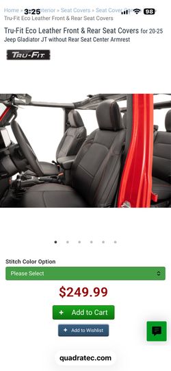 Jeep gladiator seat covers