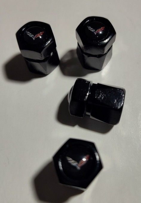 Set Of 4 New Wheel Tire Caps Air Valve Stem Cover For Corvette