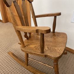Beautiful! Antique Solid Wood Child’s Rocking Chair