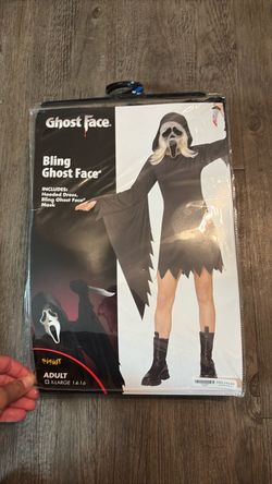 Ghost Face Bling Adult Halloween Costume XL