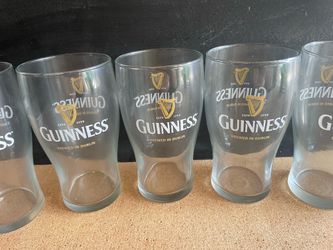 (6) Guinness double sided drinking glasses, set of 6.