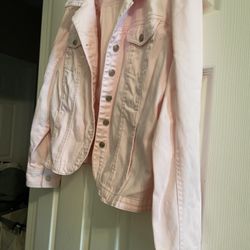 Large Baby Pink Denim Jacket
