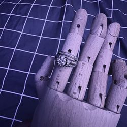 Wedding Ring And Engagement Woman Set 14 Kt Diamond 