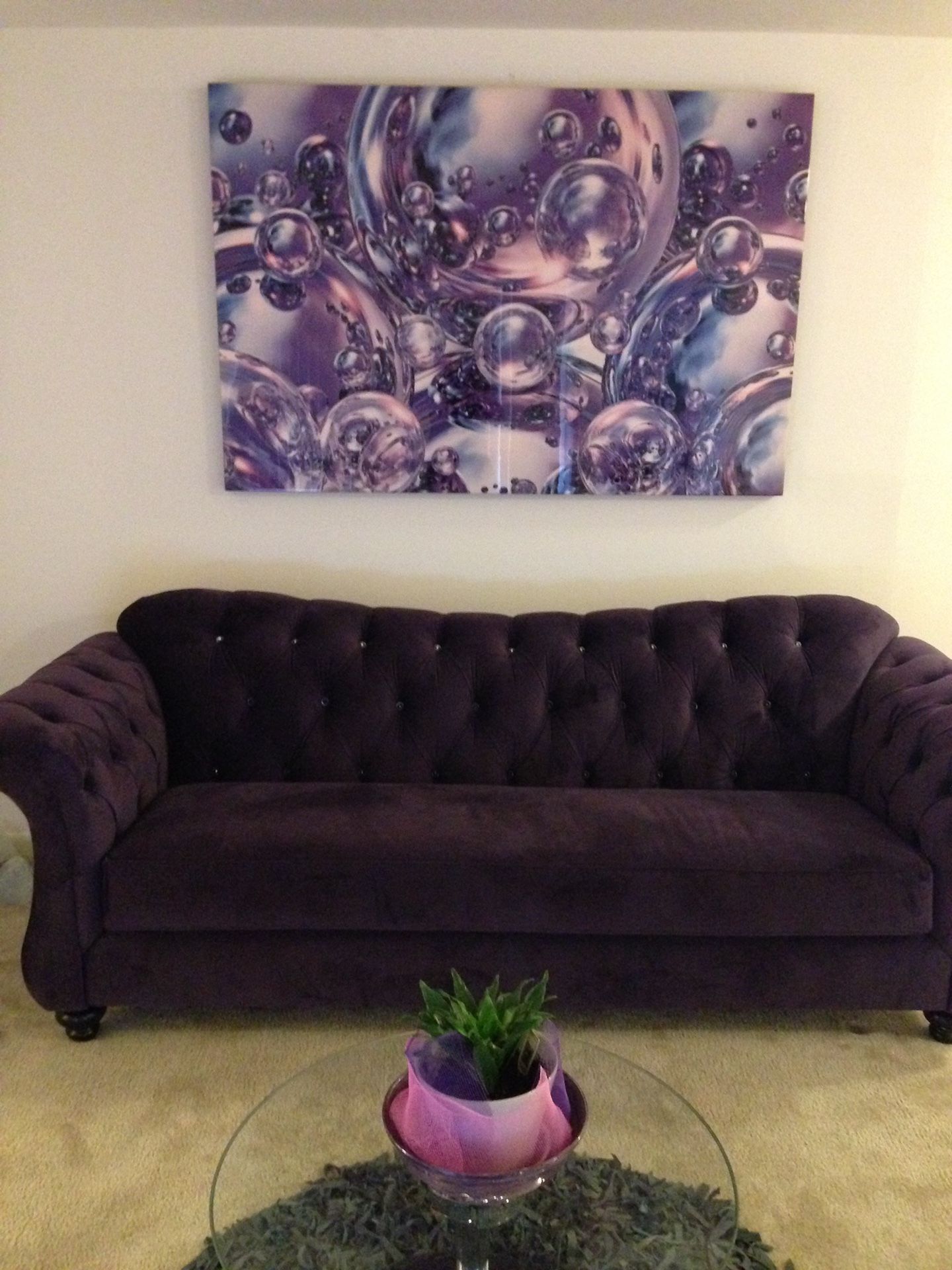 Purple diamond couch