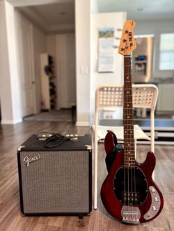 Base  guitar and speaker