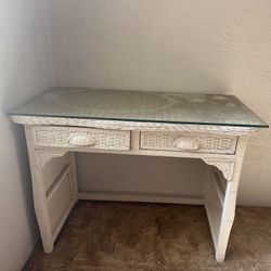 Pier 1 imports White Wicker Desk - Jamaica Collection 