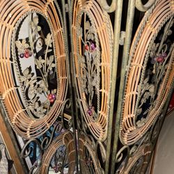 Vintage 3 Panel Iron Room Divider 