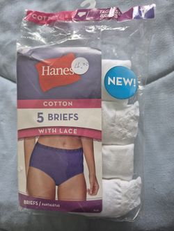 Hanes Cotton Briefs With Lace Size 7 NEW!
