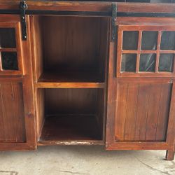 Dark Wood Hall Cabinet