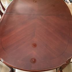 Wood Dining Table 6 Chairs 