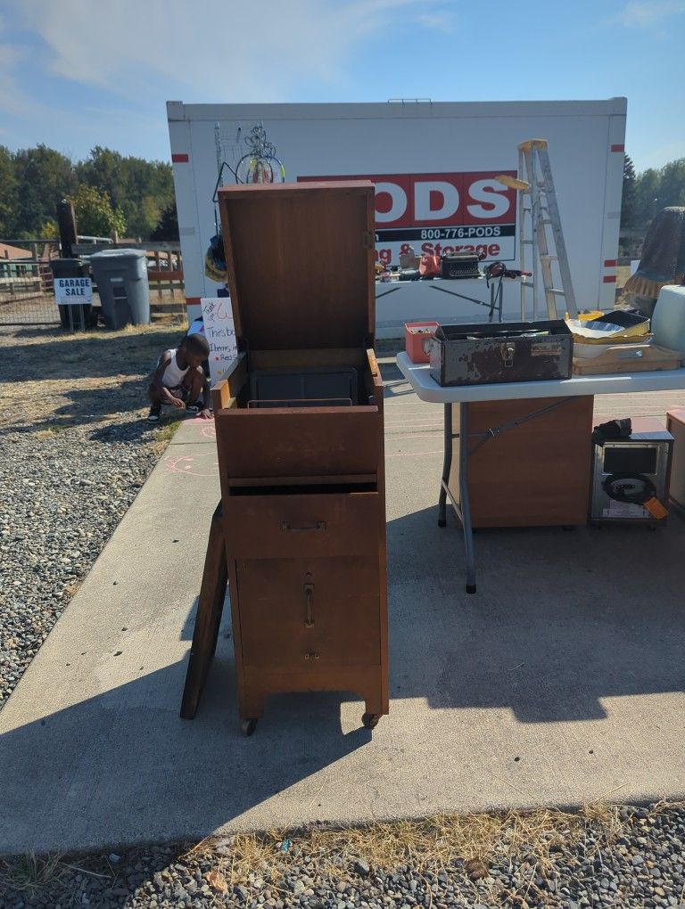 Cedar Chest And Antique File Cabinet