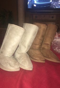 Cream and nutmeg boots