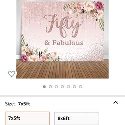 50 & Fabulous Background,Banner & Cake Topper