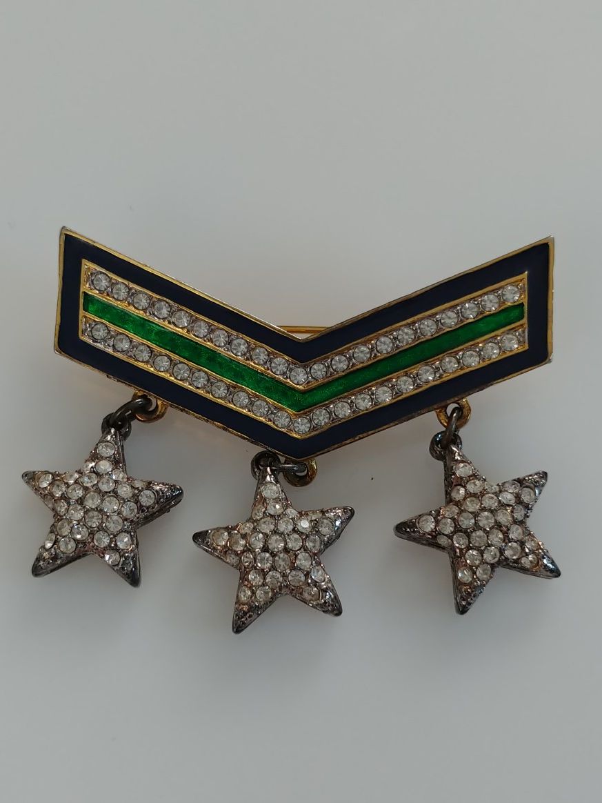 Carolee Stars and Stripes Rhinestone Pin.