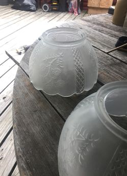 Set of three vintage lamp shades.