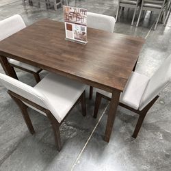 5PC Brown Dining Table Set