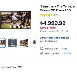 Samsung 75 Inch TV 