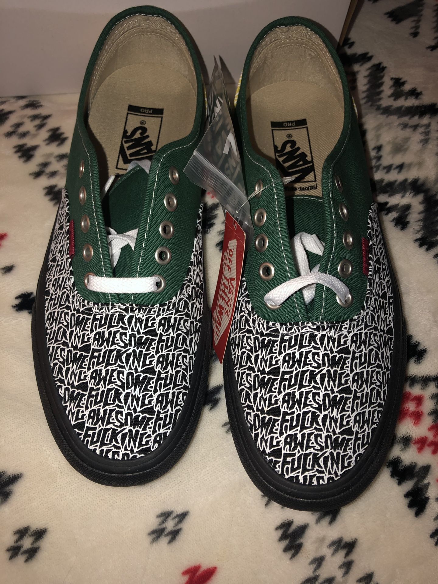 Vans F*cking Awesome Authentic Black/Green Size 9.0 DS