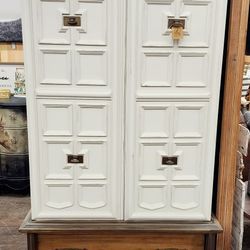 Tall White Wood Dresser/ Armoire/Cabinet 