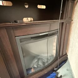 Used Large Portable Fireplace With Remote Controls 