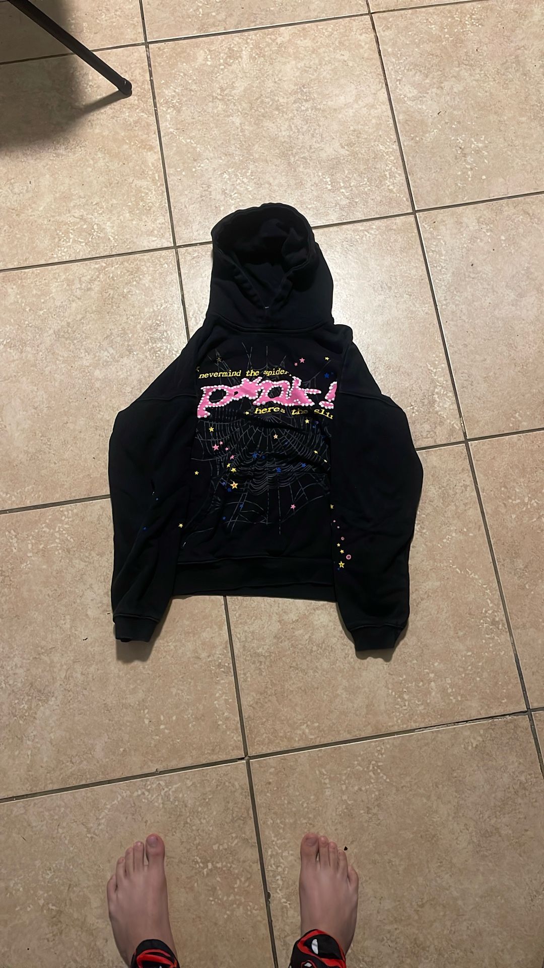 Pink Spider Hoodie  Black