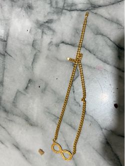 18k gold infinity chain and kids 14k gold earrings