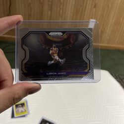 Lebron James Panini Prizm Silver Card, Kobe Tribute 