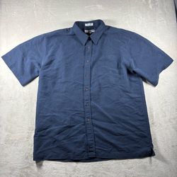 Vintage Anchor Blue Men’s 2XL Blue Plaid Button Up Short Sleeve Shirt #7A