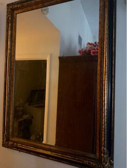 Large brown & gold mirror