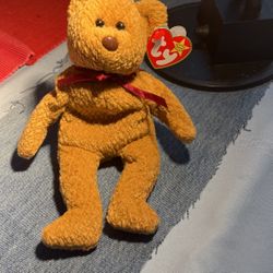 Curly Bear Beanie Baby 