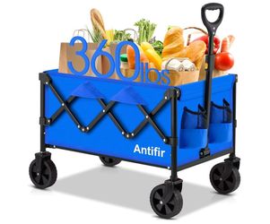 NEW Collapsible Foldable Wagon with Wheels 360 LBS - Blue