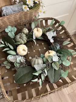 Fall pumpkin wreath $12