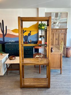Vintage Etagere Bookshelf / Shelving Unit / Glass Shelves!