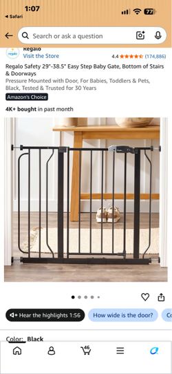 Regalo Easy Step Baby Gate, Black