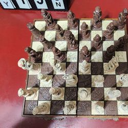 Vintage Aztek Chess Set