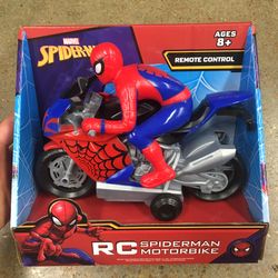 NWT Spiderman Remote Control Motorbike