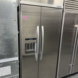 Kitchen Aid Built In Side By Side 36” Wide Fridge Ice And Water 