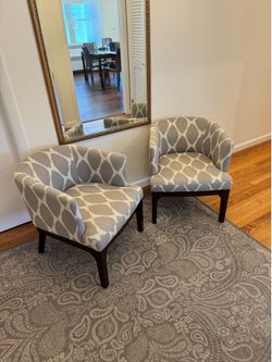 2 Grey/Beige Occasional Chairs
