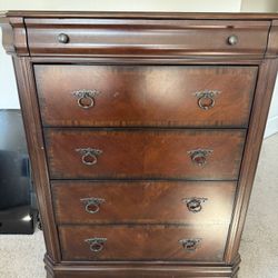 Ashley Real Wood (Oak with Cedar Drawers) Chest Of Drawers And Nightstand