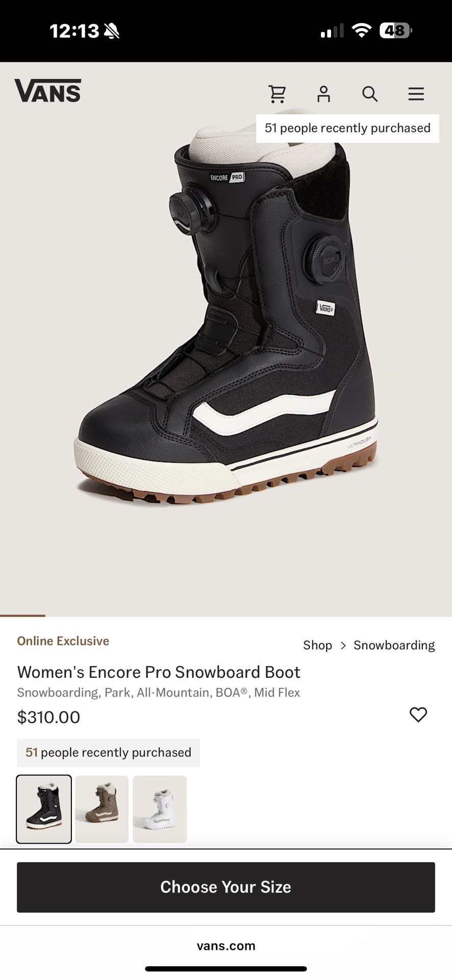 Vans Womens Encore Pro Snowboard Boot