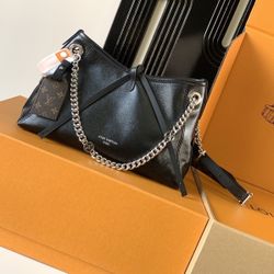 Designer black shoulder bag