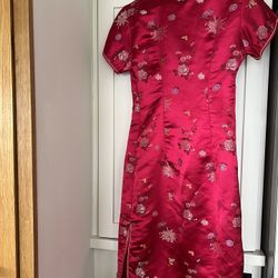 Red Silk Chinese Dress