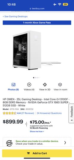HP OMEN - 25L Gaming Desktop with 27” Curved Samsung Monitor, Mic and Webcam