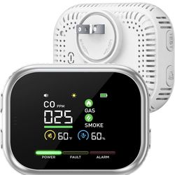 🔥Brand new 🔥 6 in 1 Carbon Monoxide Detectors, Plug-in Gas and Smoke Alarm with Magnetic Base and Backup Battery, Portable Gas Leak Detector Featuri