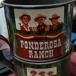 PonDerosa RANCH tin Coffee Mugs Vintage 
