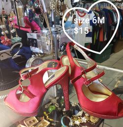 Red elegant high heels